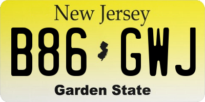 NJ license plate B86GWJ