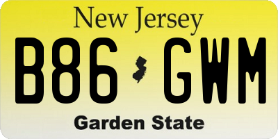 NJ license plate B86GWM