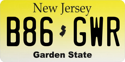 NJ license plate B86GWR