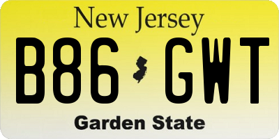 NJ license plate B86GWT