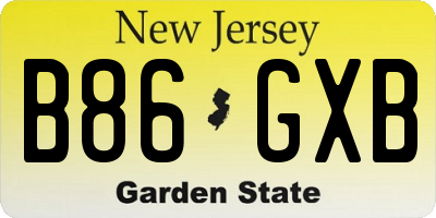 NJ license plate B86GXB