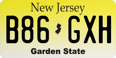 NJ license plate B86GXH