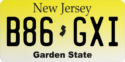 NJ license plate B86GXI
