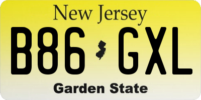 NJ license plate B86GXL