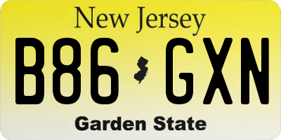 NJ license plate B86GXN
