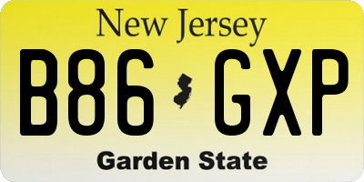NJ license plate B86GXP