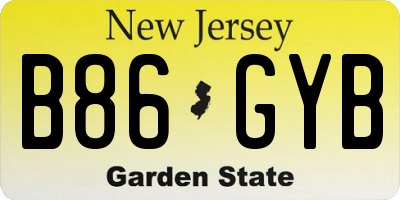 NJ license plate B86GYB