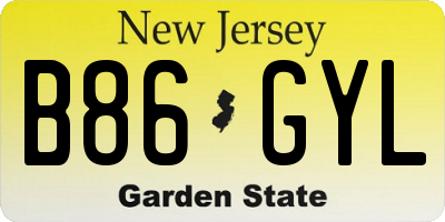 NJ license plate B86GYL