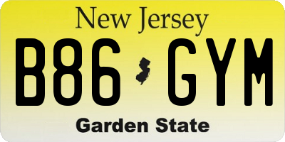 NJ license plate B86GYM