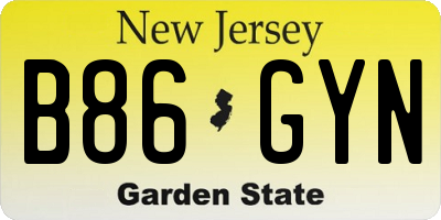 NJ license plate B86GYN