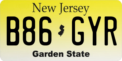 NJ license plate B86GYR