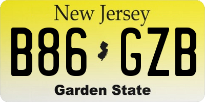 NJ license plate B86GZB