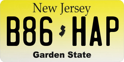 NJ license plate B86HAP