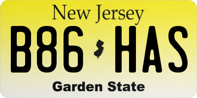 NJ license plate B86HAS