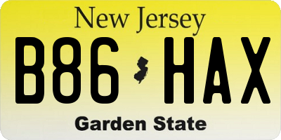 NJ license plate B86HAX