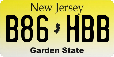 NJ license plate B86HBB