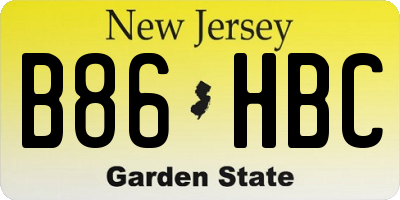 NJ license plate B86HBC