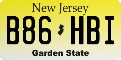 NJ license plate B86HBI