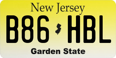NJ license plate B86HBL