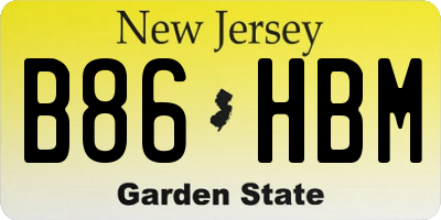 NJ license plate B86HBM