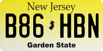 NJ license plate B86HBN