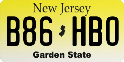 NJ license plate B86HBO