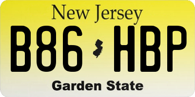 NJ license plate B86HBP
