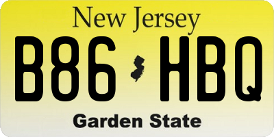 NJ license plate B86HBQ