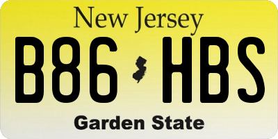 NJ license plate B86HBS