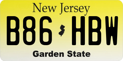 NJ license plate B86HBW