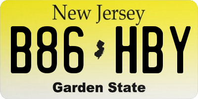 NJ license plate B86HBY