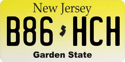NJ license plate B86HCH