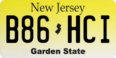 NJ license plate B86HCI
