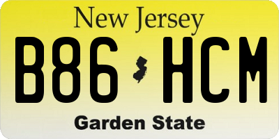 NJ license plate B86HCM