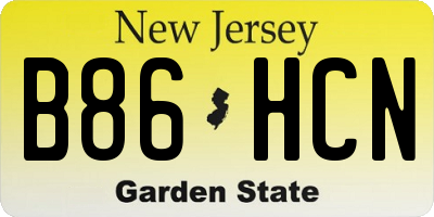 NJ license plate B86HCN