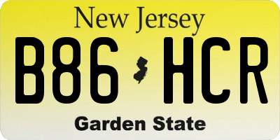 NJ license plate B86HCR