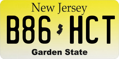 NJ license plate B86HCT