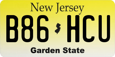 NJ license plate B86HCU