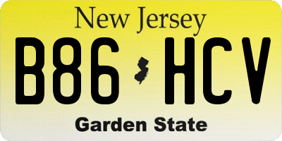NJ license plate B86HCV