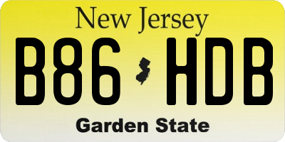 NJ license plate B86HDB
