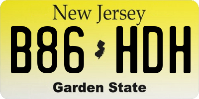 NJ license plate B86HDH