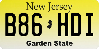 NJ license plate B86HDI