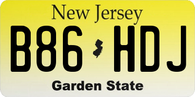 NJ license plate B86HDJ