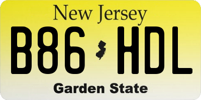 NJ license plate B86HDL