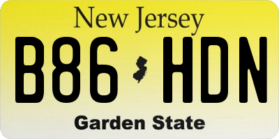 NJ license plate B86HDN