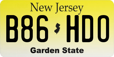 NJ license plate B86HDO