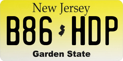 NJ license plate B86HDP