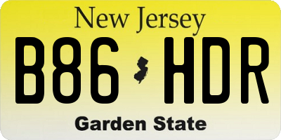 NJ license plate B86HDR