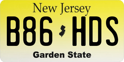 NJ license plate B86HDS