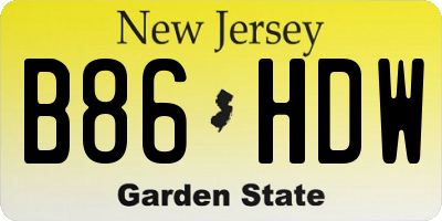 NJ license plate B86HDW